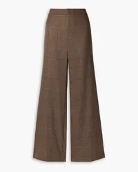 Alice + Olivia Alice Olivia - Deanna Prince of Wales checked recycled-jacquard flared pants - Brown Brown