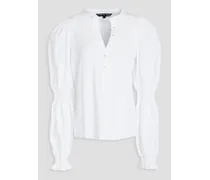 Effy ribbed stretch-Pima cotton jersey top - White