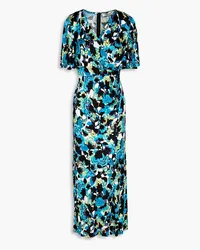 Diane von Furstenberg Zetna wrap-effect floral-print jersey midi dress - Blue Blue