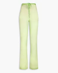 Dries van Noten Silk-crepon straight-leg pants - Green Green