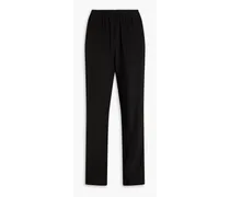Silk-crepe tapered pants - Black
