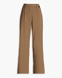 Maje Pleated twill wide-leg pants - Neutral Neutral