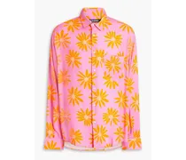 Simon floral-print woven shirt - Pink