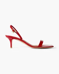 Gianvito Rossi Ribbon 55 patent-leather slingback sandals - Red Red