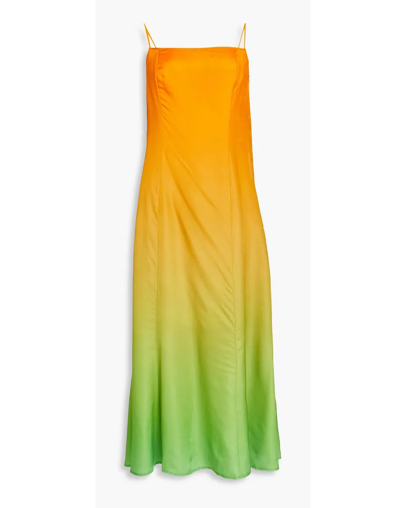 Samsøe & Samsøe Dégradé satin midi slip dress - Orange Orange