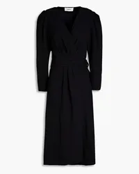 ba&sh Odile crepe midi wrap dress - Black Black