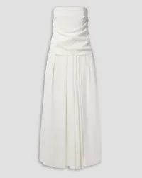 Co Strapless gathered stretch-jersey maxi dress - White White