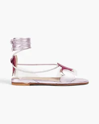 RED Valentino PVC-trimmed metallic leather sandals - Purple Purple