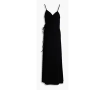 Jersey maxi wrap dress - Black