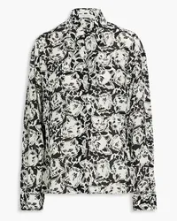 Philosophy Di Lorenzo Serafini Printed silk-crepe blouse - Black Black