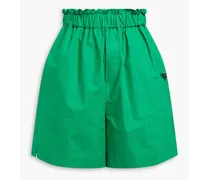 Camilia embellished cotton-poplin shorts - Green