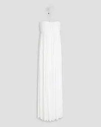 ROTATE Birger Christensen Crystal-embellished mesh maxi halterneck dress - White White