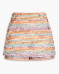 Maje Metallic bouclé shorts - Orange Orange