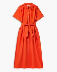 Co Belted cotton-poplin maxi dress - Orange Orange