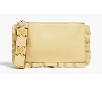 Rock Ruffles leather pouch - Yellow