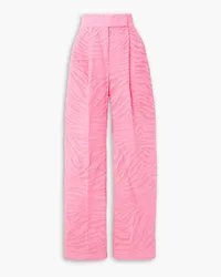 ATTICO Devoré cotton-blend wide-leg pants - Pink Pink