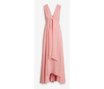 Asymmetric draped chiffon gown - Pink