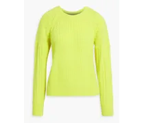 Cable-knit cashmere sweater - Yellow