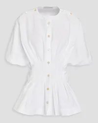 palmer//harding Pleated cotton-poplin top - White White