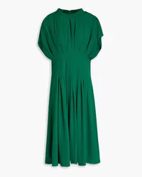 Mikael Aghal Pleated crepe midi dress - Green Green