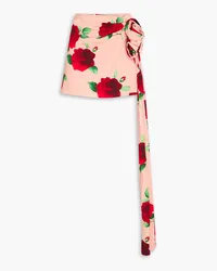 Magda Butrym Wrap-effect floral-print jersey mini skirt - Pink Pink