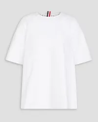 Thom Browne Oxford-paneled cotton-poplin top - White White