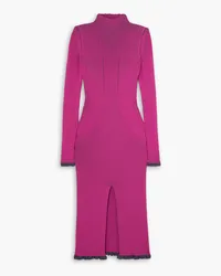 AZ FACTORY Ester Manas two-tone ribbed-knit turtleneck midi dress - Pink Pink