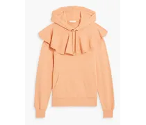 Lolla ruffled French cotton-terry hoodie - Orange