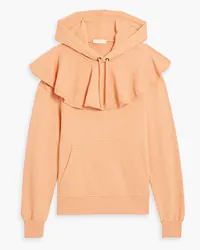 Ulla Johnson Lolla ruffled French cotton-terry hoodie - Orange Orange