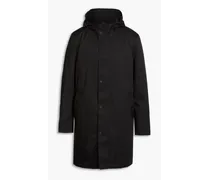 Gabardine hooded raincoat - Black