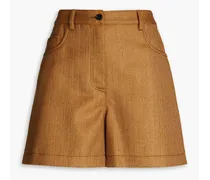 Herringbone wool shorts - Brown