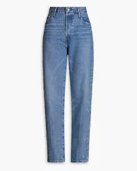 Levi's 501 90s embellished faded high-rise straight-leg jeans - Blue Blue