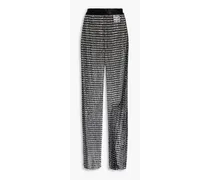 Rotiiine crystal-embellished tulle wide-leg pants - Black