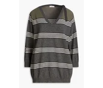 Striped cashmere sweater - Gray