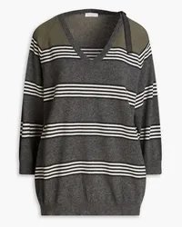 Brunello Cucinelli Striped cashmere sweater - Gray Gray