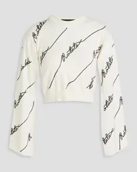 ROTATE Birger Christensen Cropped sequin-embellished cotton-blend sweater - White White