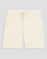 Frescobol Carioca Augusto cotton, Lyocell and linen-blend terry drawstring shorts - White White