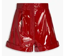 Patent-leather shorts - Burgundy