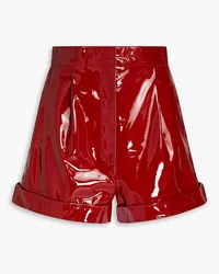 Valentino Garavani Patent-leather shorts - Burgundy Burgundy