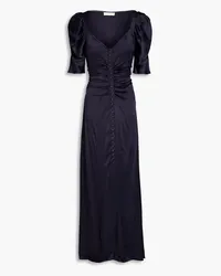 byTiMo Ruched satin-crepe maxi dress - Blue Blue