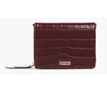 Anis croc-effect leather wallet - Burgundy