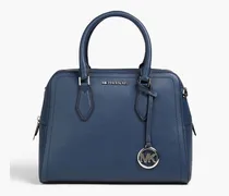 Ayden textured-leather tote - Blue