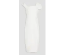 Pleated crepe midi dress - White
