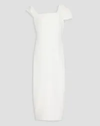 Marchesa Pleated crepe midi dress - White White