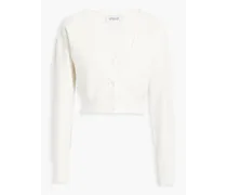 Layered stretch-knit cardigan - White