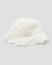 RED Valentino Scalloped faux raffia hat - White White