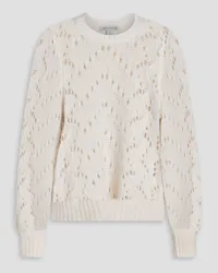 Autumn Cashmere Pointelle-knit cashmere sweater - White White