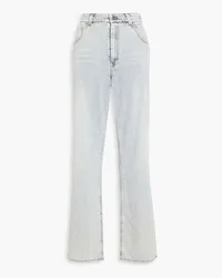 Brunello Cucinelli Bead-embellished high-rise straight-leg jeans - Blue Blue