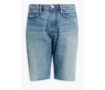 L'Homme distressed denim shorts - Blue