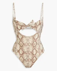 Melissa Odabash Amalfi cutout snake-print swimsuit - Animal print Animal